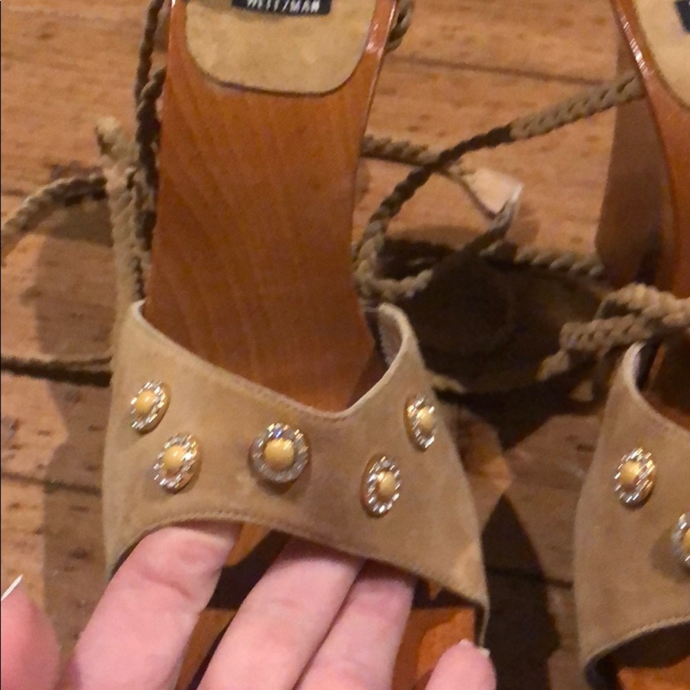 Stuart Weitzman Platform Wedge With Rhinestones - image 2